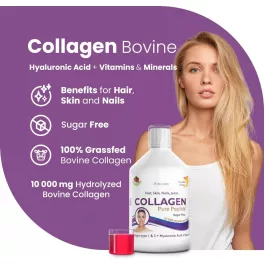   Swedish Nutra Collagen Pure Peptide 10 000 - Folyékony kollagén szarvasmarhából 10.000 mg - 3 db-os csomag, 3x500 ml, cukormentes