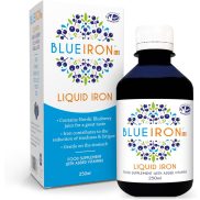   Blueiron folyékony vas étrend-kiegészítő északi áfonyával + C-vitamin, B12-vitamin, folsav, biotin és cink  250 ml  