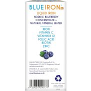   Blueiron folyékony vas étrend-kiegészítő északi áfonyával + C-vitamin, B12-vitamin, folsav, biotin és cink  250 ml  